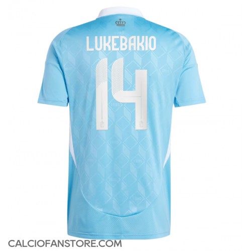 Maglia Calcio Belgio Dodi Lukebakio #14 Seconda Divisa Europei 2024 Manica Corta
